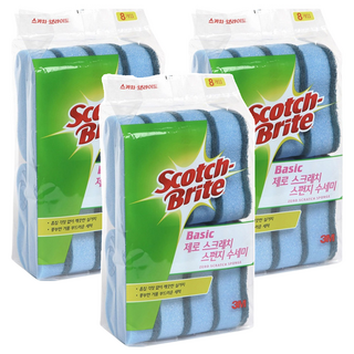 3M Scotch-Brite 百利 防刮海綿菜瓜布, 8個, 3包