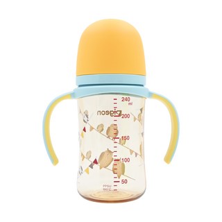 pigeon 貝親 第三代母乳實感PPSU握把奶瓶 M 3個月以上, 貓頭鷹音樂會, 240ml, 1個