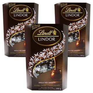 Lindt 瑞士蓮 Lindor黑巧克力球, 200g, 3盒