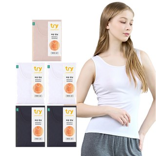 TRY 女性透氣彈性柔軟無袖背心5件組