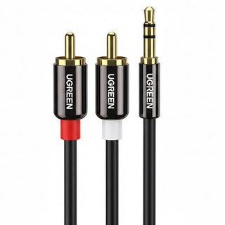 UGREEN 綠聯 3.5mm轉2RCA立體聲音源線 2m, 單一商品, 1條
