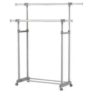 KI WISH 居家生活 可伸縮雙桿衣架 曬衣架 吊衣架, 日式無印灰