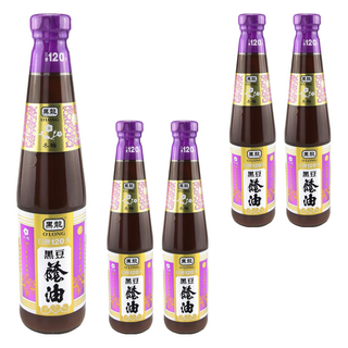 黑龍 冬梅黑豆油膏 100%純黑豆日曝120天精釀 不含防腐劑味精, 400ml, 5瓶