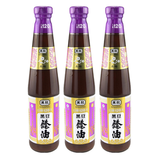 黑龍 冬梅黑豆油膏 100%純黑豆日曝120天精釀 不含防腐劑味精, 400ml, 3瓶