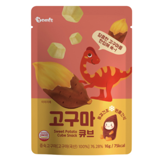 Yomit 韓爸田園日記 蔬果恐龍小尖兵 寶寶餅乾, 韓吉cube, 16g, 1包