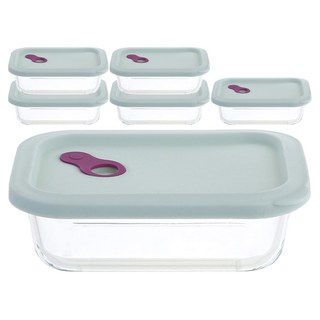 플라라 직사각 실리콘 오븐글라스 630ml, 6개, 단품