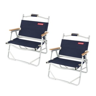 아이두젠 접이식 컴팩트 플랫 캠핑 체어 피크닉 의자, 네이비, 2개