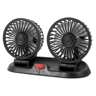 車用後排雙頭風扇, 暴風扇系列, USB供電, F4207, 黑色