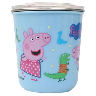 佩佩豬 可愛不鏽鋼水杯 附蓋子, 藍色, 330ml, 1個
