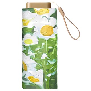 極美油畫輕量黑膠自動折傘 220g, 白色雛菊