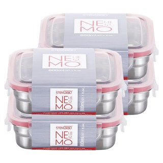 STENLOCK 史丹利 Nemo正方形密封保鮮盒, 4個, 9號 800ml(保鮮盒+蓋子)