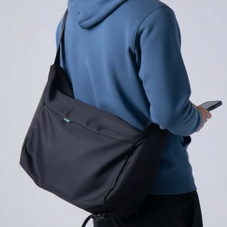 DNIY 男士輕便郵差包 日常斜揹包 側揹包, 黑色