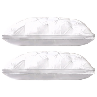 LoveCity 寢城之戀 立體扭花雲朵枕 透氣舒柔釋壓羽絲絨枕, 白色, 2個