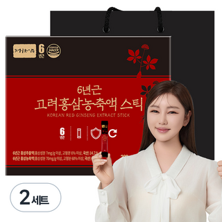 Jungwonsam 6年根高麗紅蔘精華飲 30條入+購物袋, 300g, 2組
