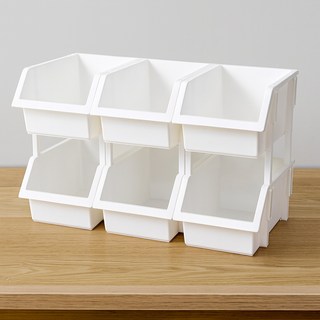 보노하우스 이유 적층형 다용도 정리함 15.5 x 23.5 x 11.2 cm, 화이트, 6개