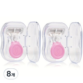 헤라진 여성용 겨드랑이 다리제모 휴대용 면도기, 8개, 1개입