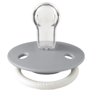 BIBS De Lux矽膠奶嘴 夜光雲灰 圓形, 0~18m, 1個