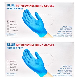 NBR 無粉手套 S 號【蔚海藍】100入/盒, 耐用性, 耐化學品, 耐油, 耐磨, 2盒