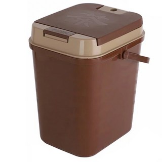 一鍵彈蓋茶水桶 10公升 PP材質, 棕色, 1個
