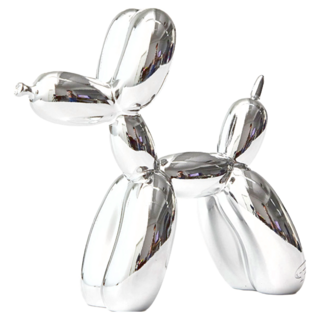 氣球狗造型擺飾, 銀色, 1個, 大型(25 x 9 x 25cm)