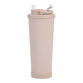 GER 泰 陶瓷塗層手提吸管保溫杯, 830ml, 1個, 奶茶色