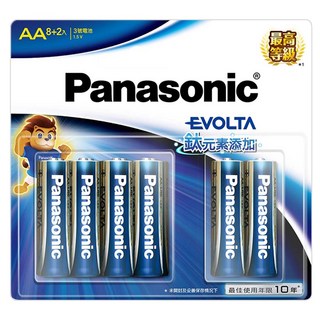 Panasonic 台灣公司貨 Evolta 鈦元素鹼性3號AA電池, 10顆, 1組