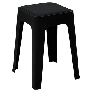일상도구 사각 쿠션 스툴, 블랙, 1개