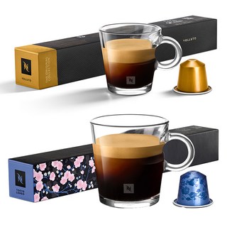 네스프레소 오리지널 에스프레소 볼루토 4.5g 10p + 도쿄 룽고 5.8g 10p 캡슐커피, 1세트