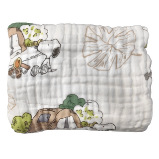 PEANUTS 史努比 Y6層純棉紗布泡泡浴巾 展開105 x 110cm, 叢林冒險, 1條