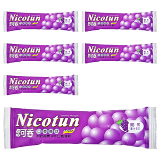 Nicotun 您可吞 葡萄軟Q糖，含綠茶素 口氣清新, 15g, 6包