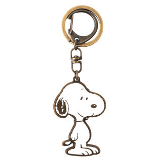 norns Peanuts 史努比金屬鑰匙圈, 站著 金色 + 白色, 1個