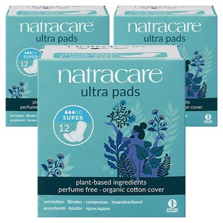 나트라케어 울트라 패드 생리대 날개형 롱, 중형, 12개입, 3개