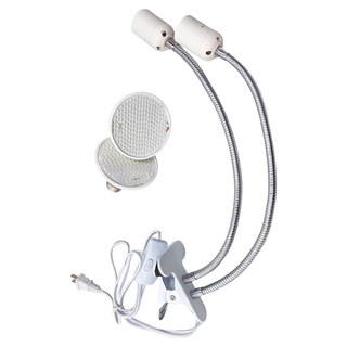 夾式植物燈 雙頭燈座/白色