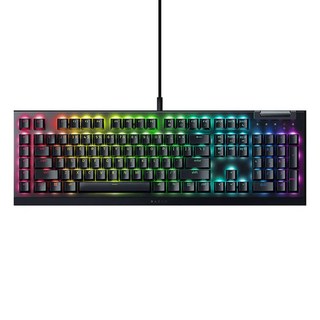 RAZER 雷蛇 BlackWidow 機械遊戲有線鍵盤, V4X, 黑色, 綠軸