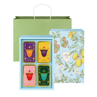 쌍계명차 과일허그 셀렉션 4종 세트 + 쇼핑백, 1세트, 자몽블랙티 + 사과히비스커스 + 청귤쟈스민 + 오렌지루이보스