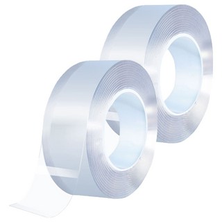 德利生活 強力奈米雙面膠 5公分x300公分 透明無痕 黏性強, 2捲