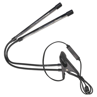 LED夾式全光譜植物燈 雙頭款, 黑色, 型號2B-002-2H