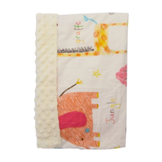 OhBabyLying 春夏薄款荳荳毯 100%棉, 黃底動物園