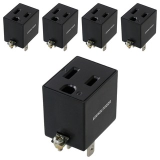 ADAMOUTDOOR 3轉2電源轉接器 15A/AC125V 防火材質, 黑色, 5個
