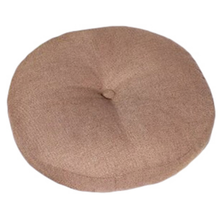 Mass 生活好物 日式亞麻布圓形坐墊, 棕色, 舒適透氣, 久坐不悶熱, 1個