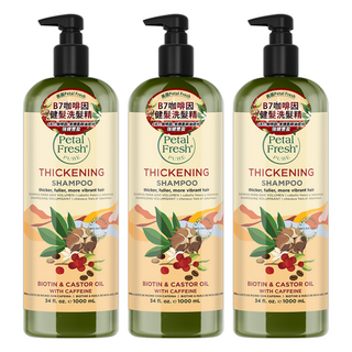 Petal Fresh B7 咖啡因健髮洗髮精 適用於細軟性、受損髮質、一般髮質, 1L, 3瓶