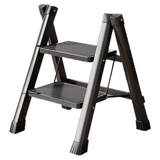 WE CHAMP 碳鋼二階折疊梯 WTB-780 黑色, 1個