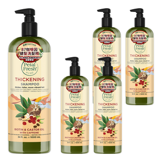 Petal Fresh B7 咖啡因健髮洗髮精 適用於細軟性、受損髮質、一般髮質, 1L, 5瓶