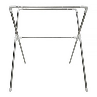 H&K 家居 不鏽鋼X型伸縮曬衣架 204 x 82 x 145cm XK-5077, 銀色