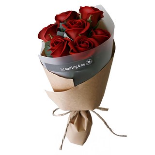 BLOOMING&ME 香皂玫瑰花束 Set 7入, 紅色, 1件