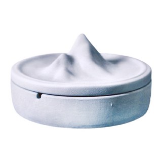 空氣選物 冰山水泥煙灰缸 白色 12.5x12.5x6.5 cm, 1個