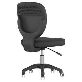 DEPE 小戶型辦公椅 CHA01, 人體工學設計, 高度可調, 54 x 75~83cm, 黑框全黑