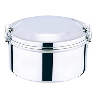 OSAMA 王樣 圓形雙層不鏽鋼便當盒 18-8不鏽鋼 14cm, 不鏽鋼, 1個