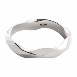 Shoveoff 扭轉造型925銀戒指 SVR-605 14號(17.2mm), 銀色