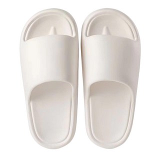 EVA踩屎感超厚休閒拖鞋 奶油白, 44~45